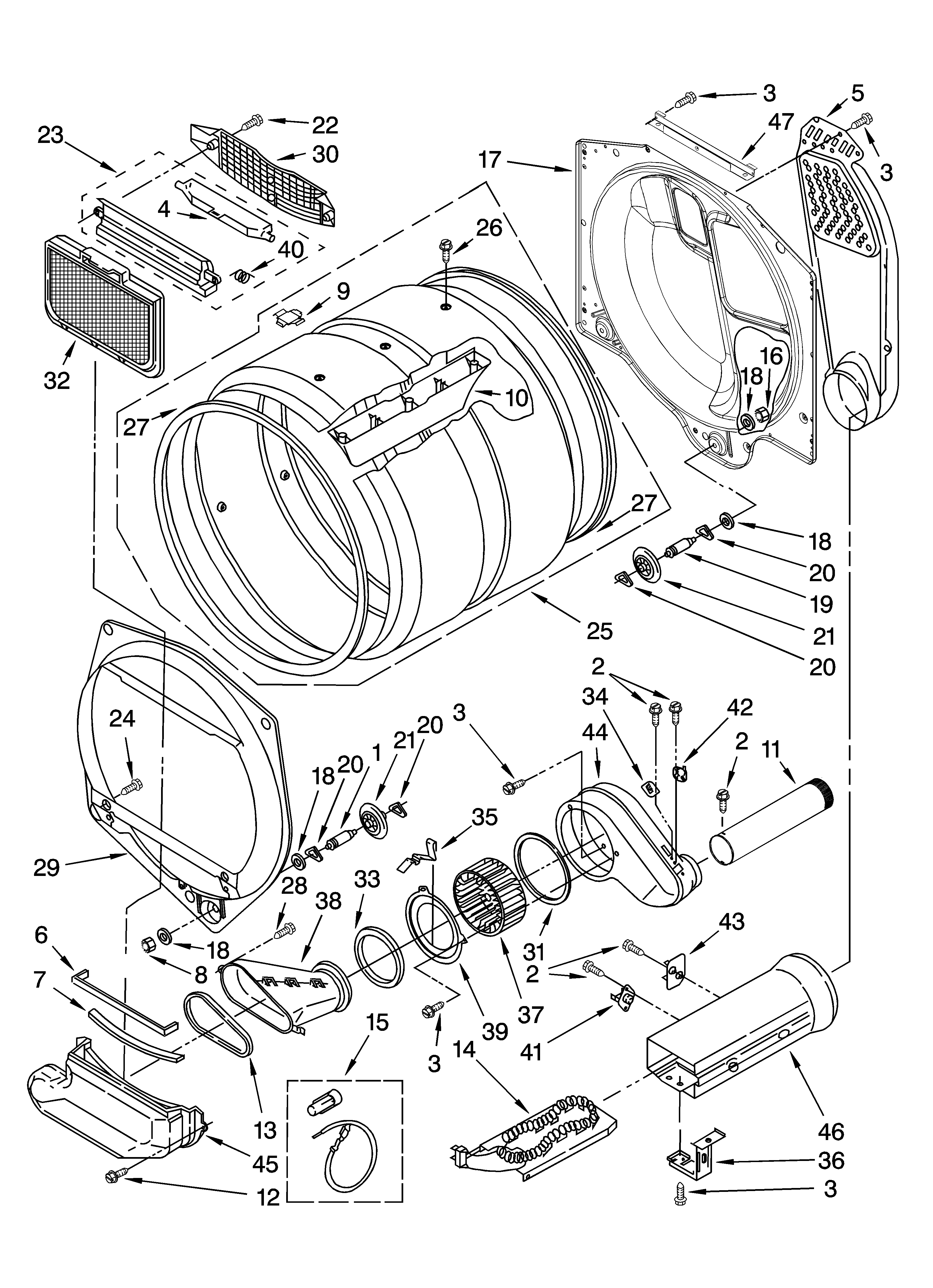 Dryer bulkhead parts
