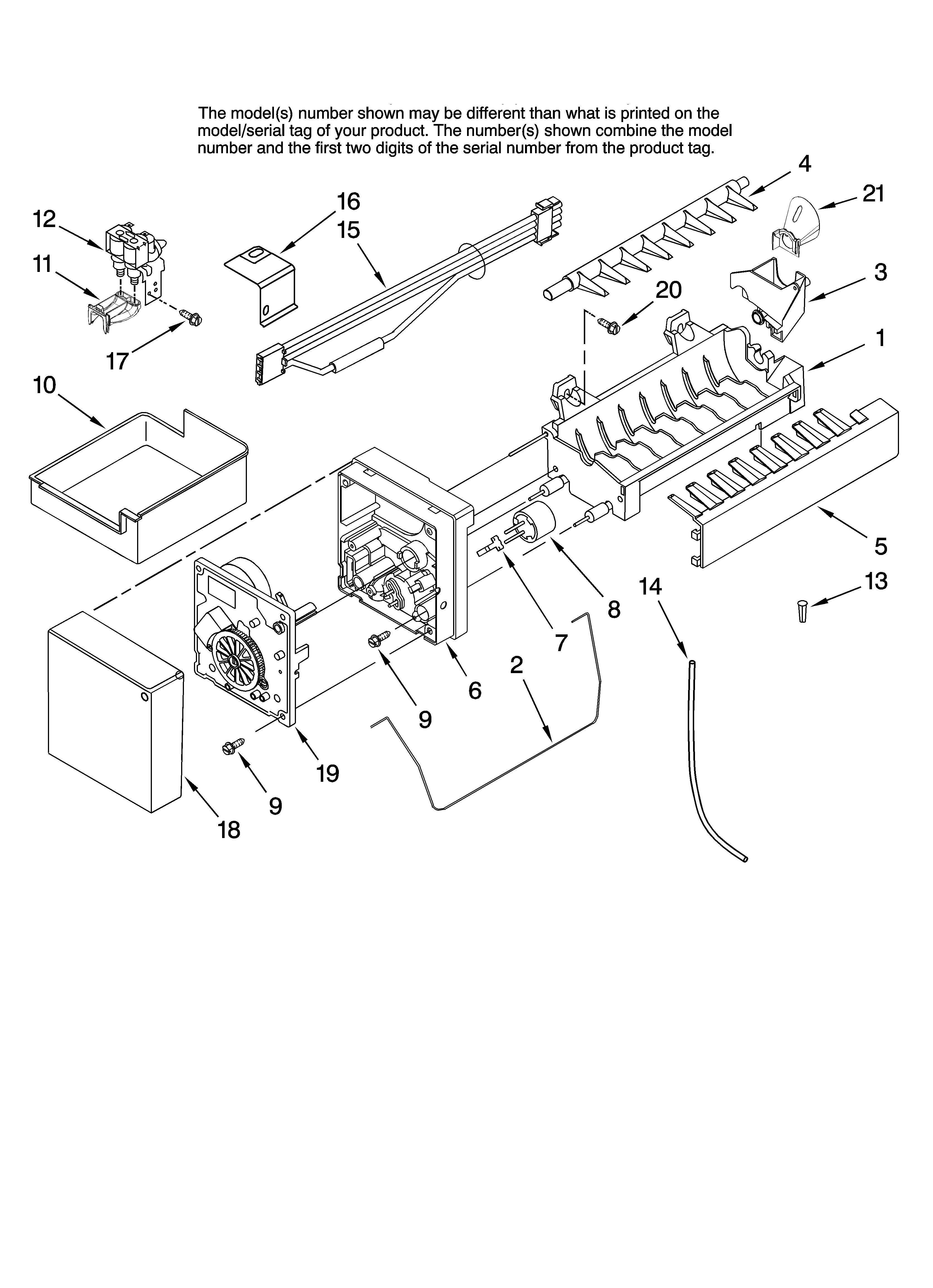 Icemaker parts, optional parts (not included)