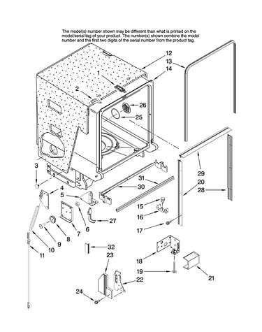 Tub and frame parts