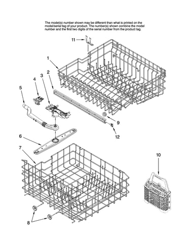 Upper and lower rack parts