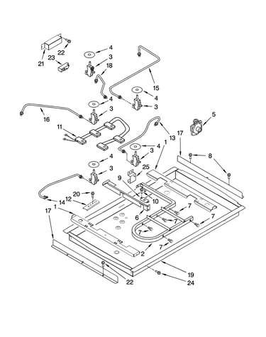 Burner box, gas valves, and switches, optional parts