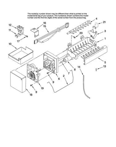 Icemaker parts, optional parts (not included)