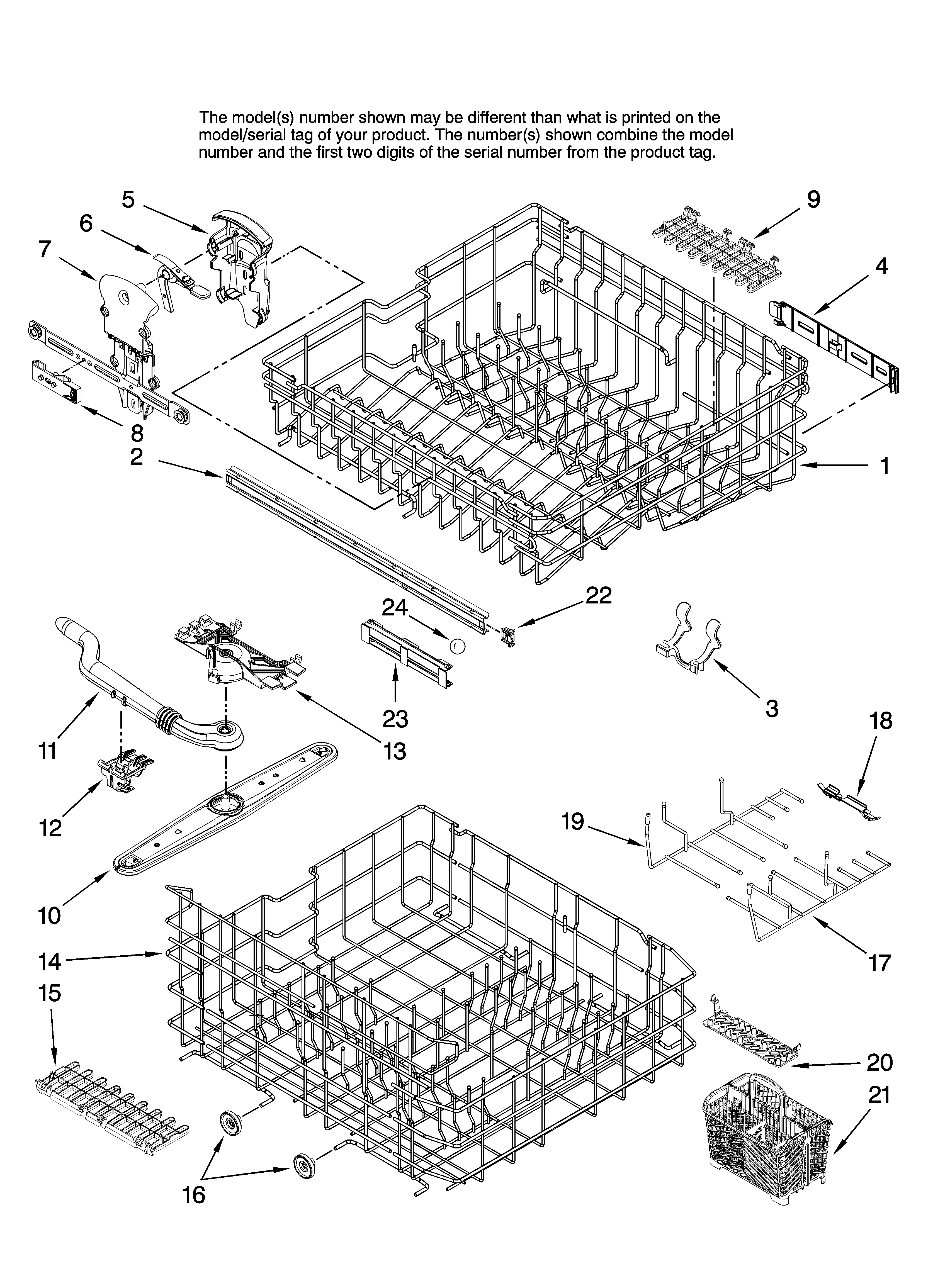 UPPER AND LOWER RACK PARTS