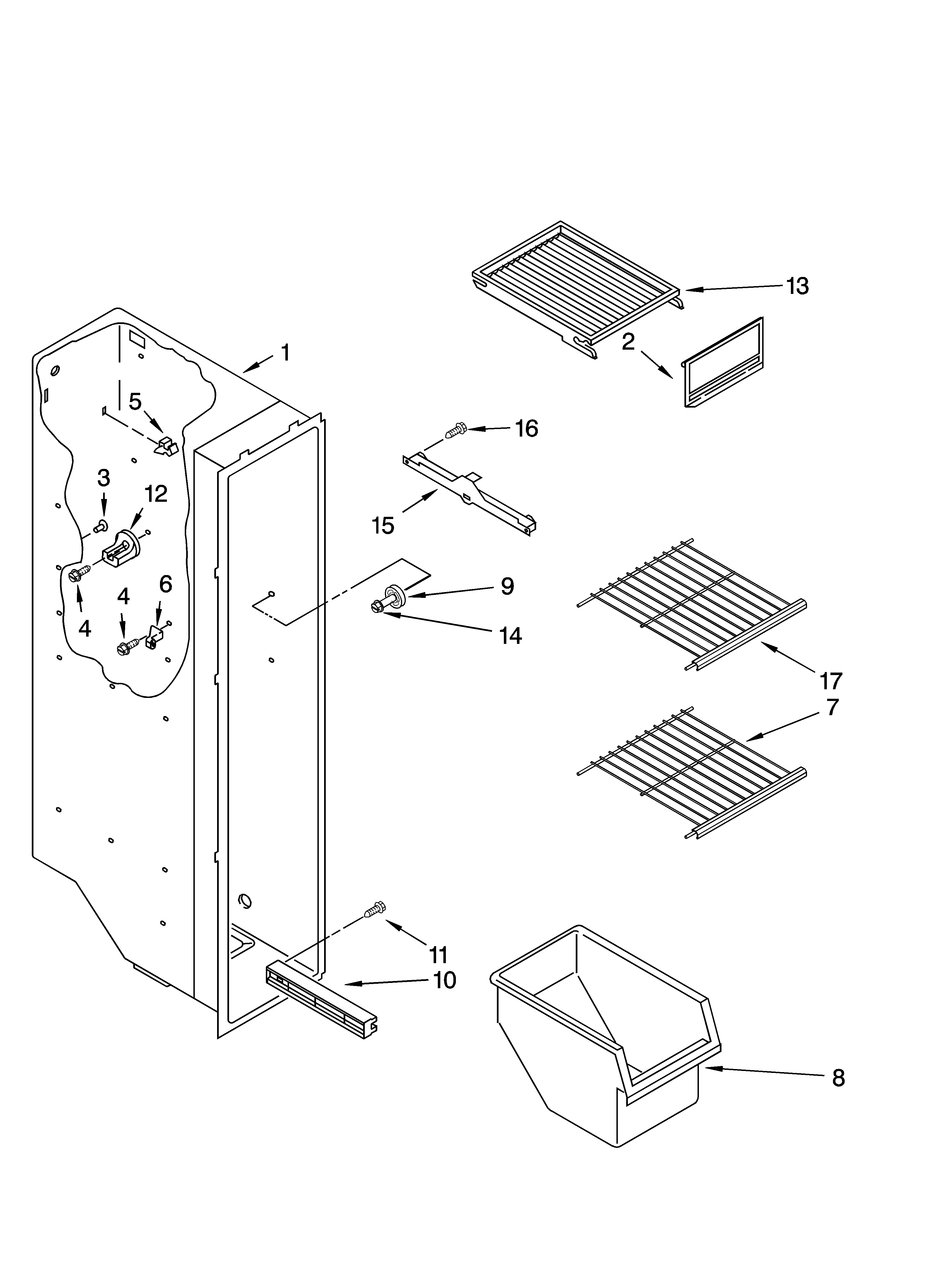 Freezer liner parts