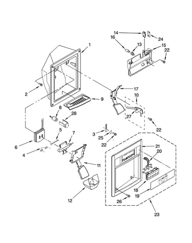 Dispenser front parts