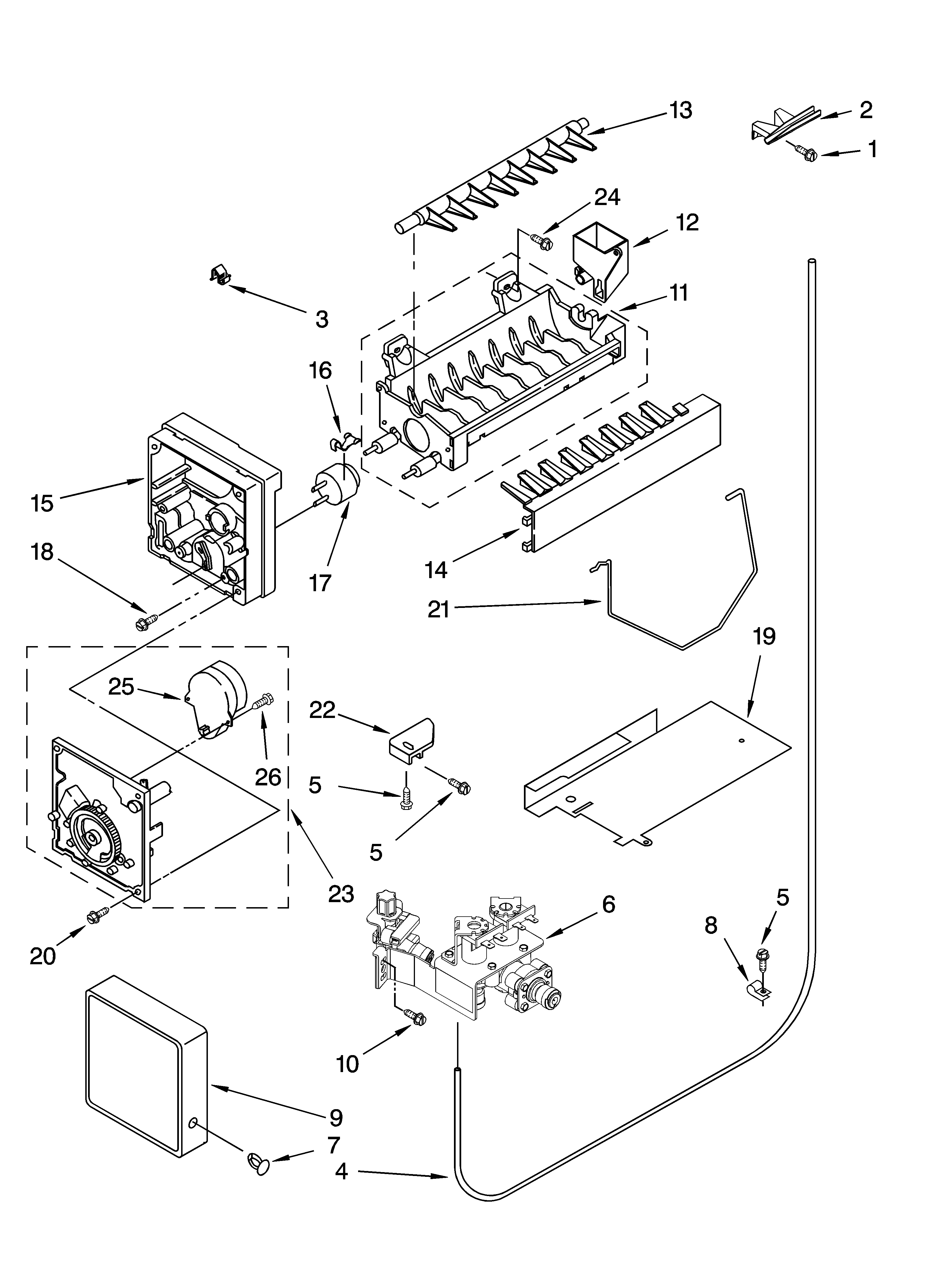 Icemaker parts, optional parts (not included)