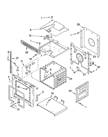 Upper oven parts