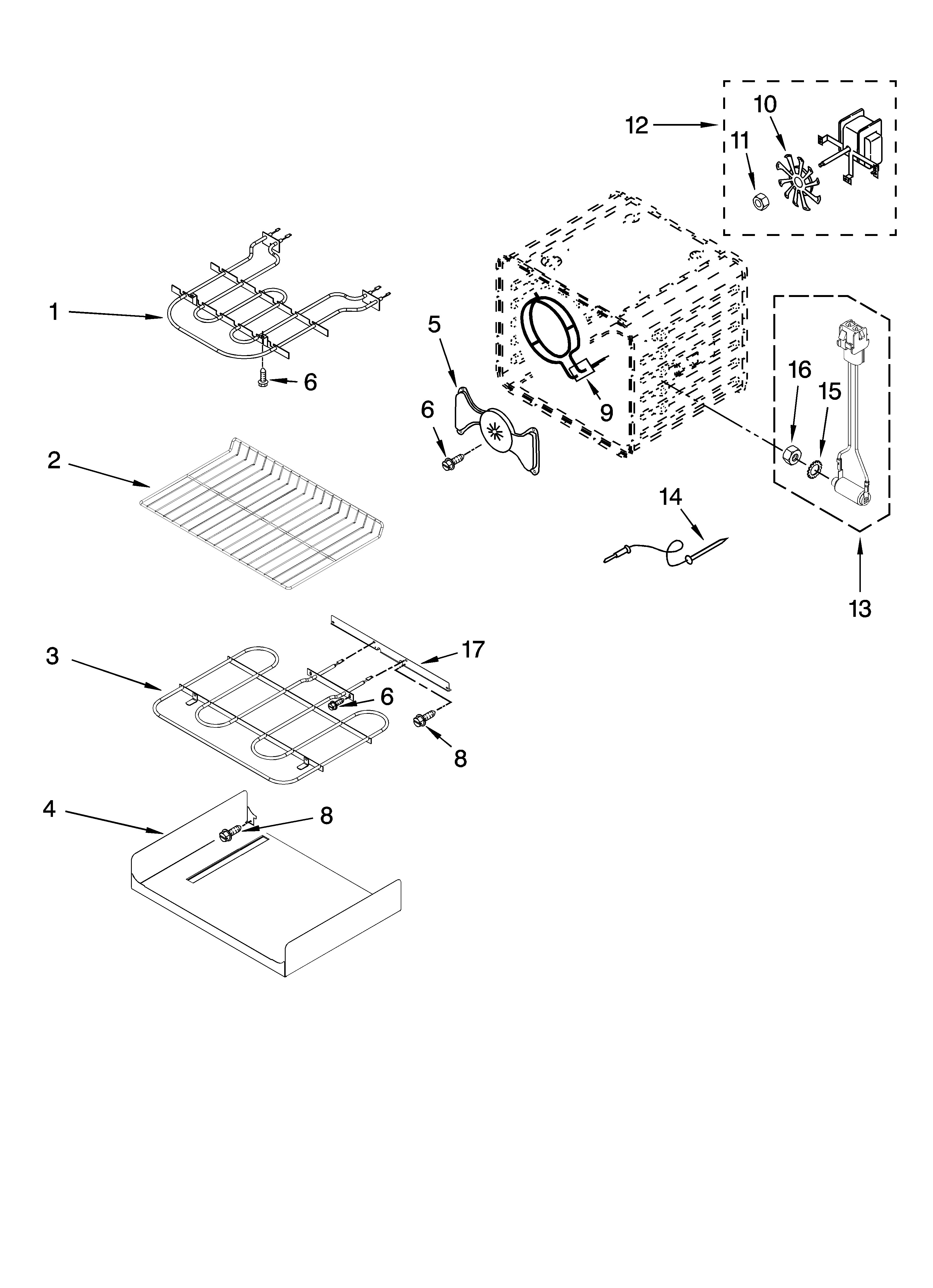 Internal oven parts