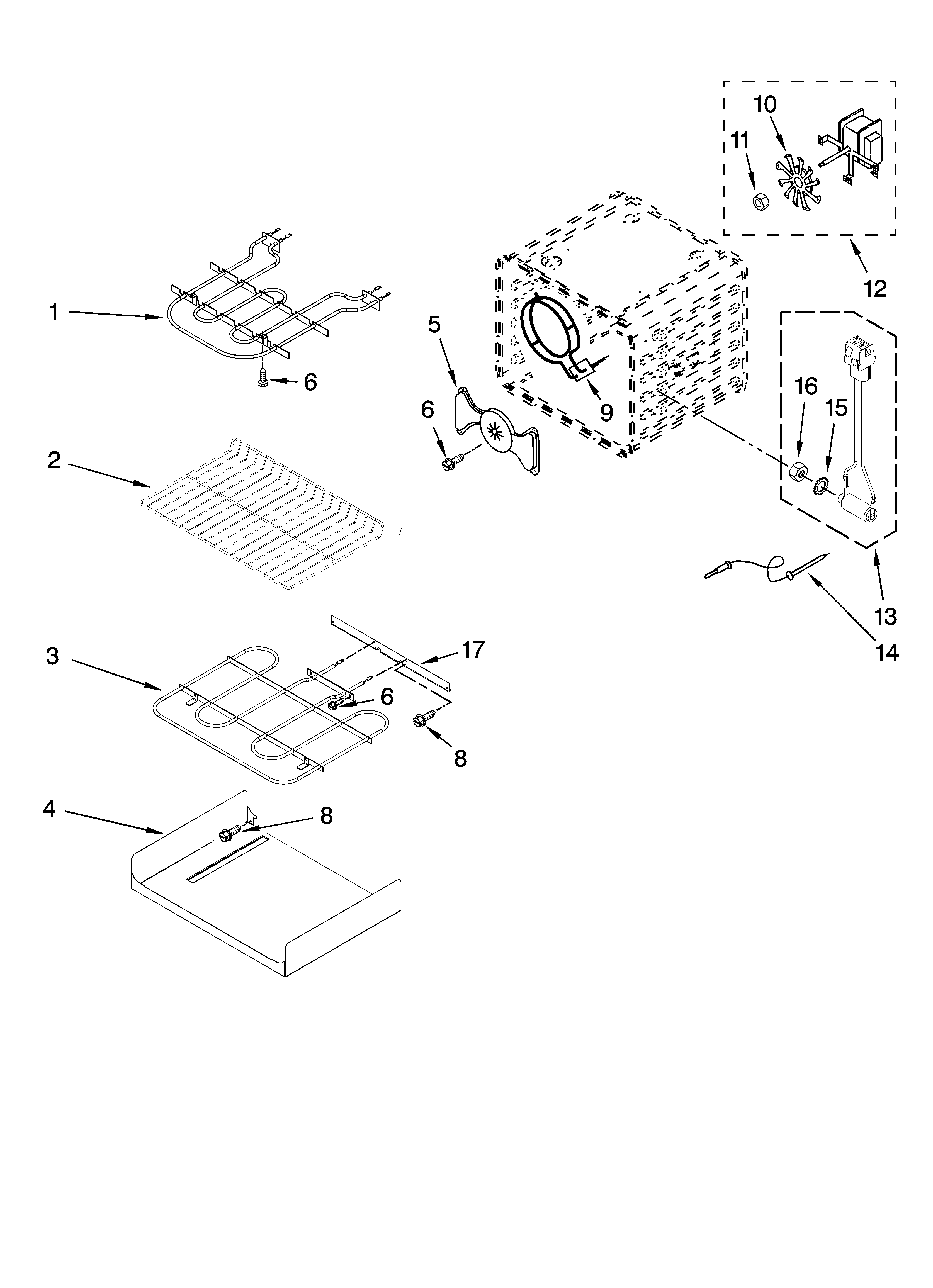 Internal oven parts
