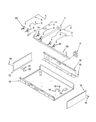 Burner box, gas valves, and switches, optional parts