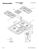 Cooktop, burner and grate parts