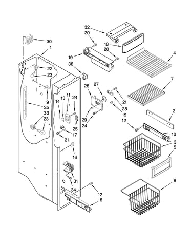 Freezer liner parts