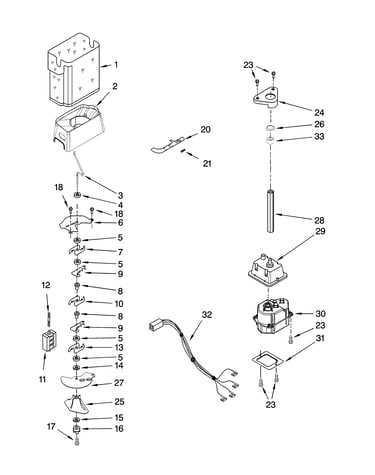 Motor and ice container parts