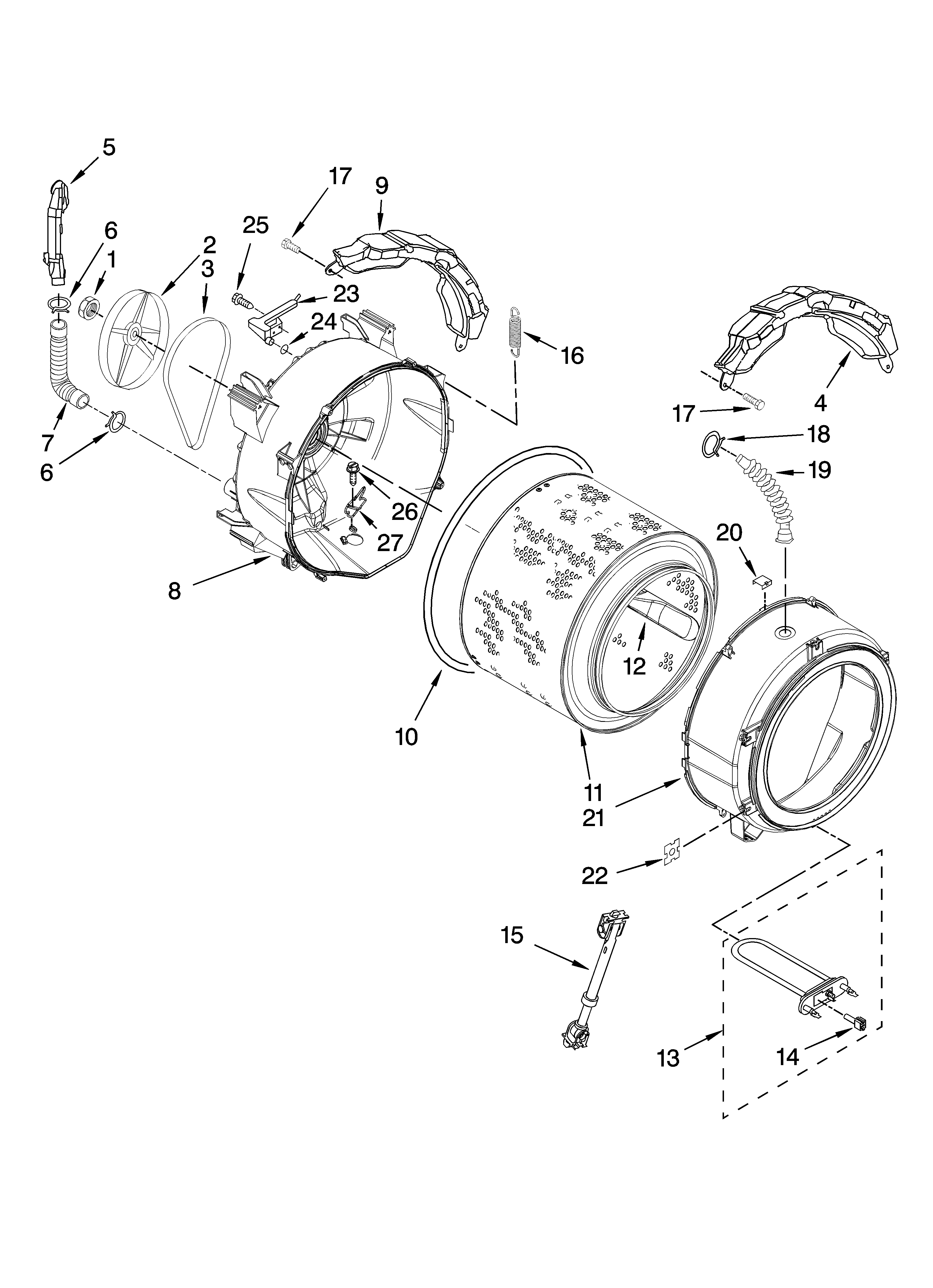 Tub and basket parts