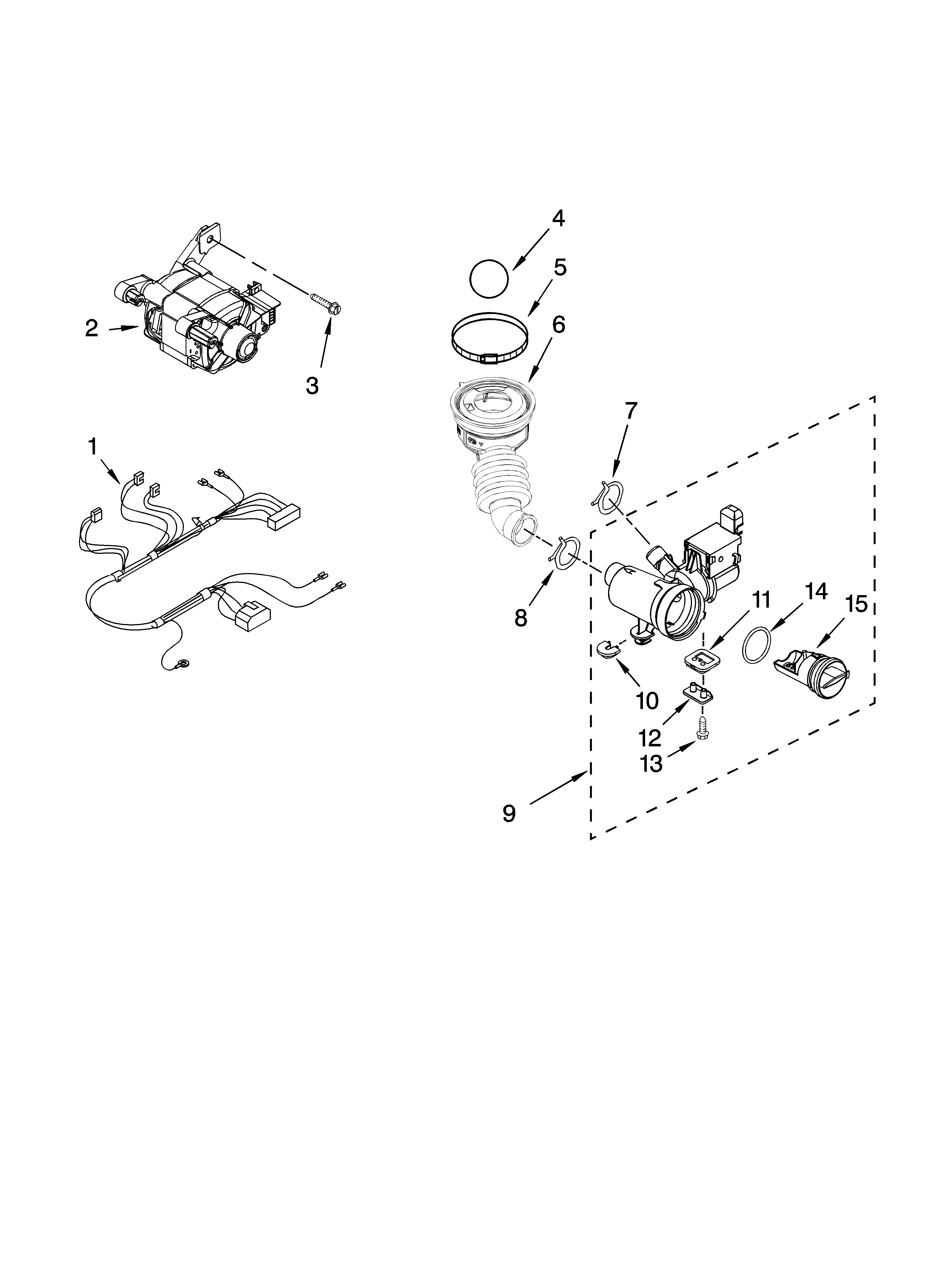 Pump and motor parts, optional parts (not included)