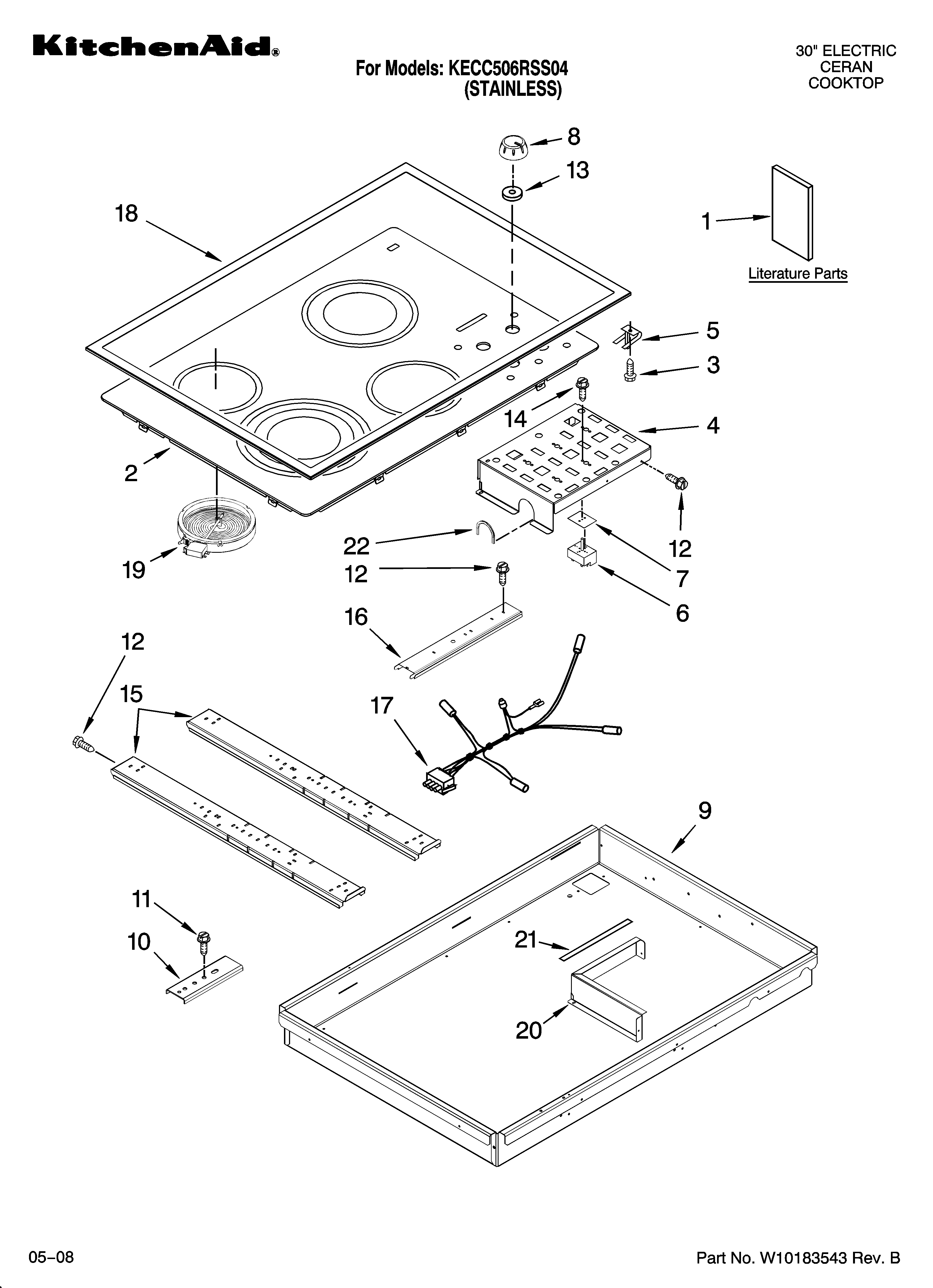 Cooktop parts, optional parts