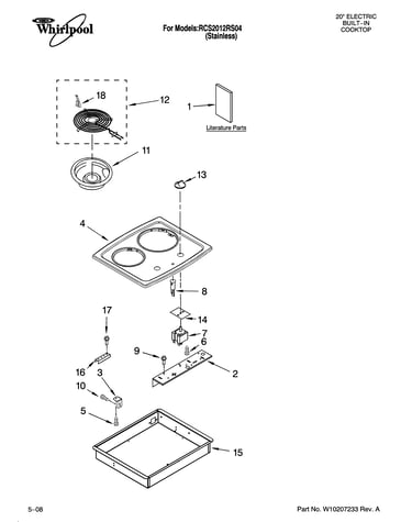 Cooktop parts, optional parts (not included)