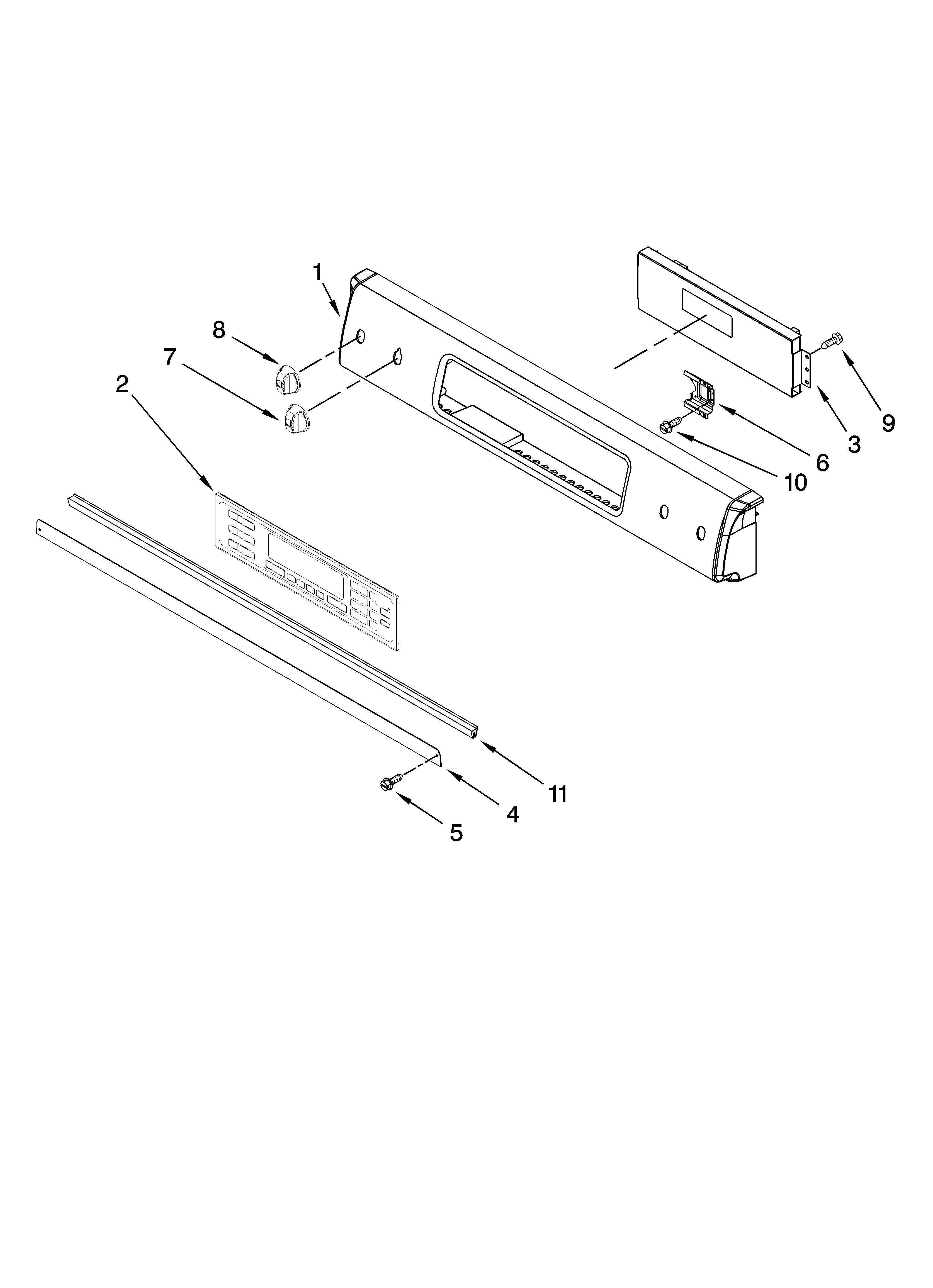 Control panel parts, optional parts (not included)