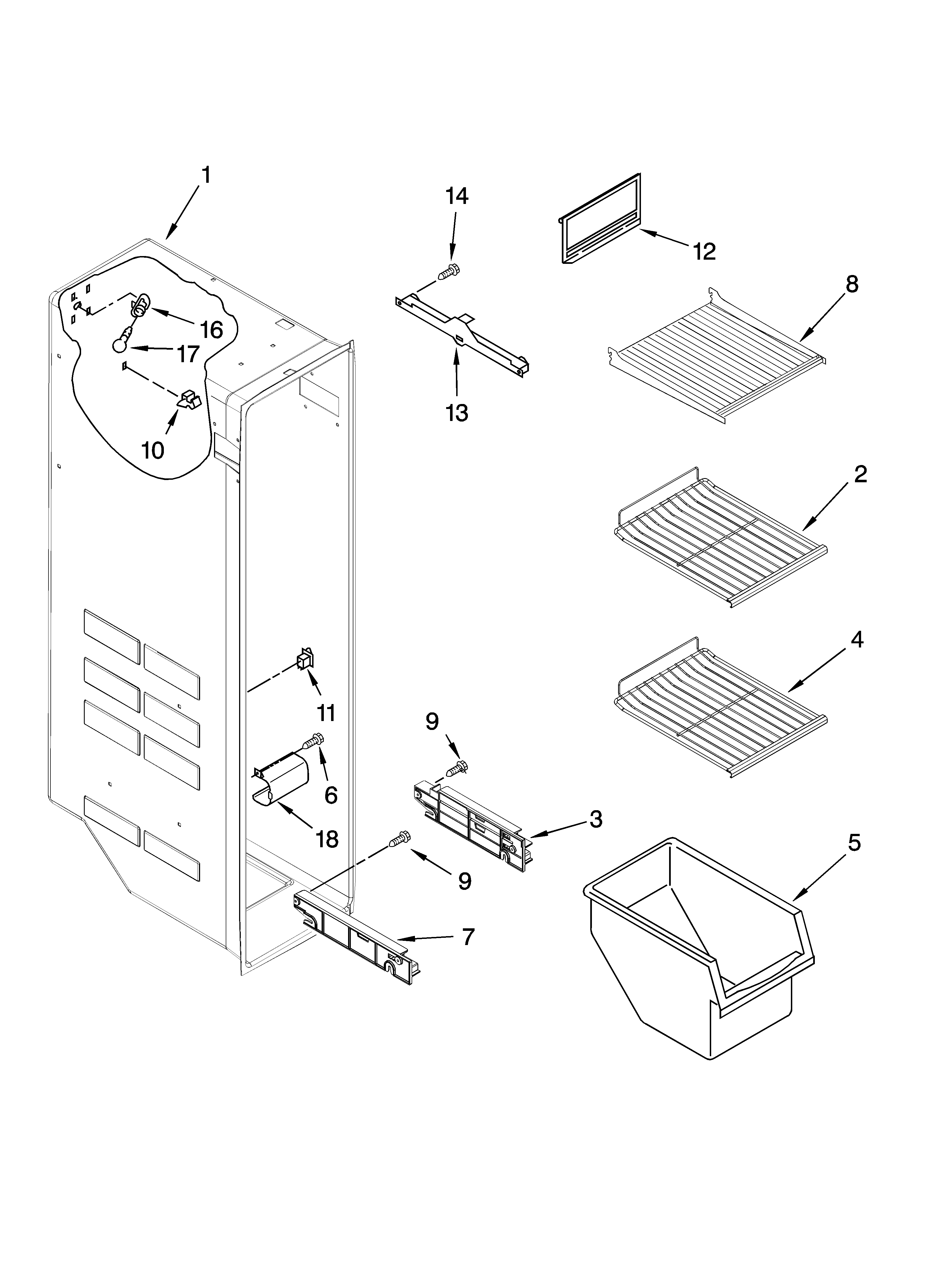 Freezer liner parts