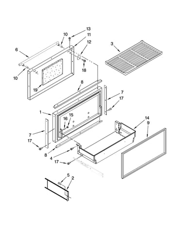 Freezer door and basket parts