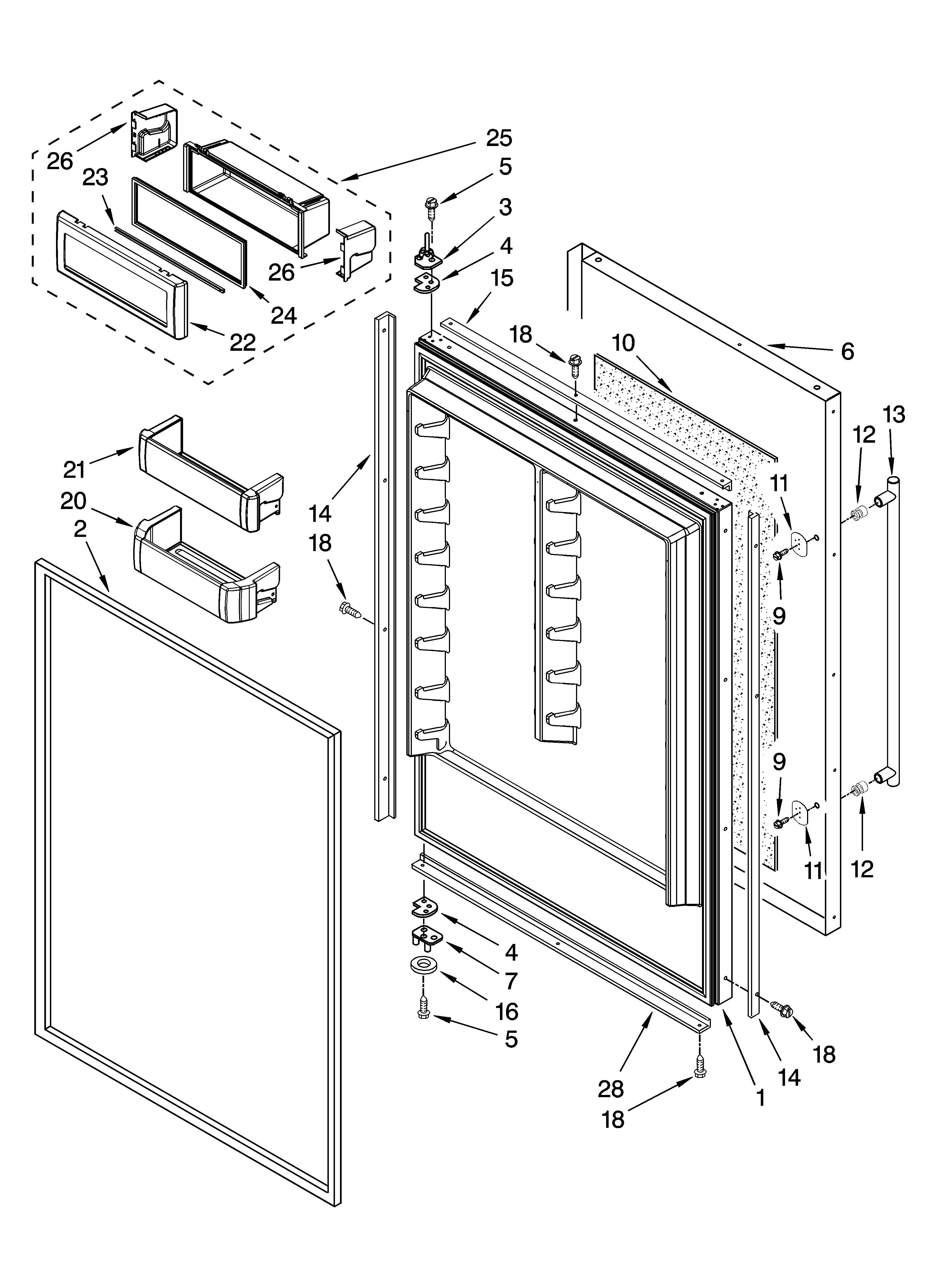 Refrigerator door parts