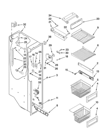 Freezer liner parts
