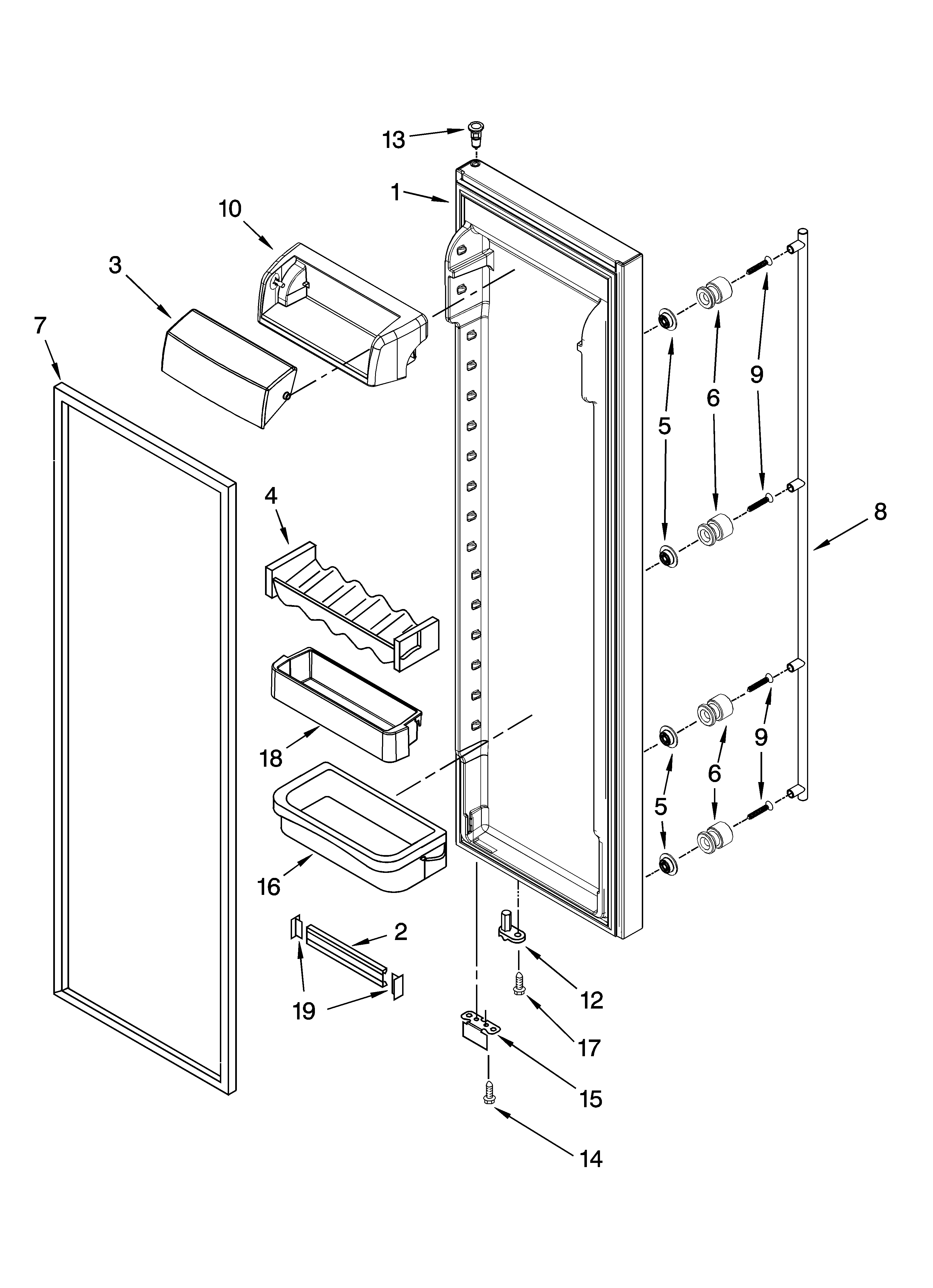 Refrigerator door parts