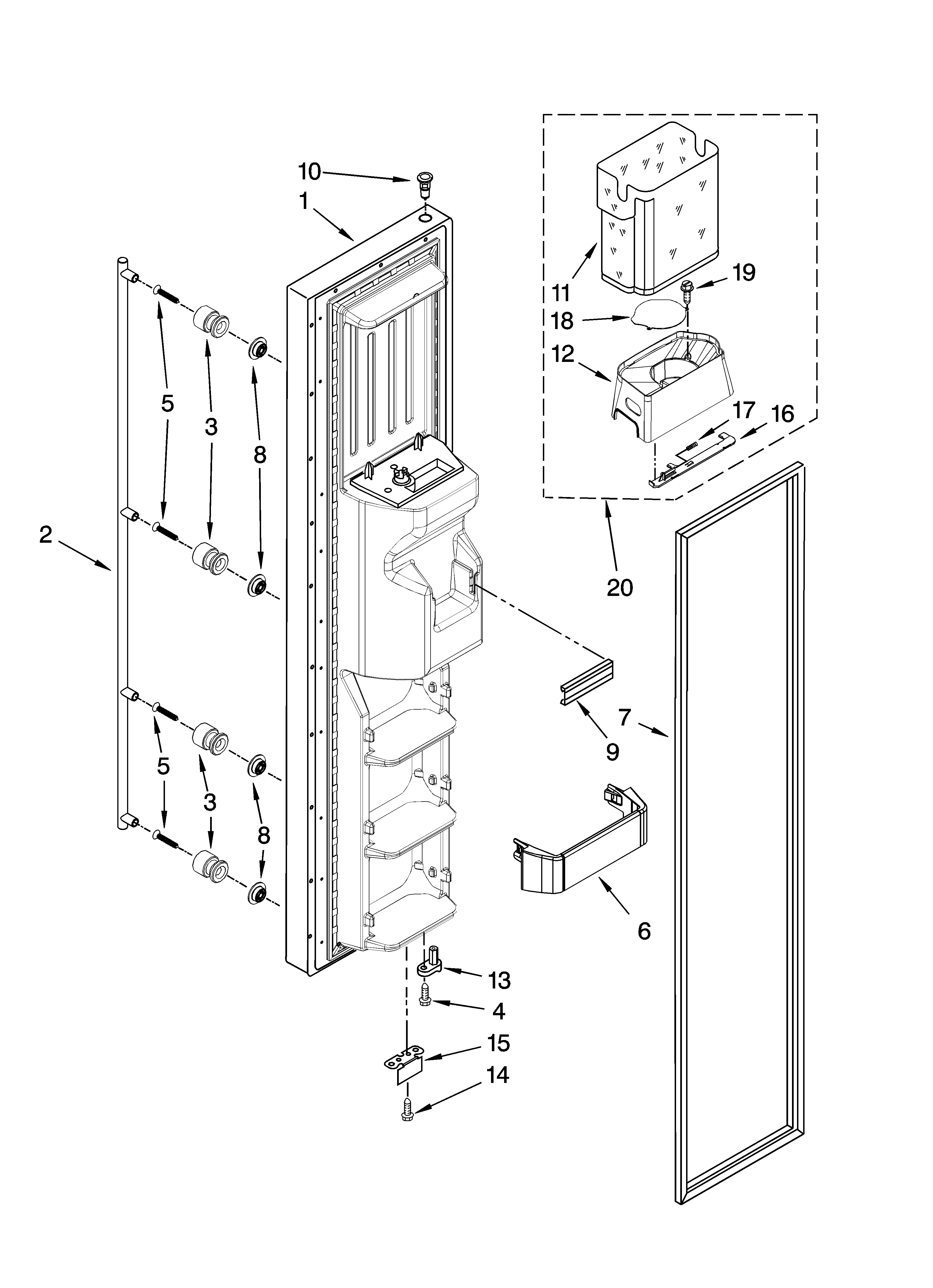 Freezer door parts
