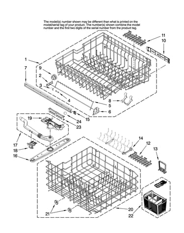 Upper and lower rack parts