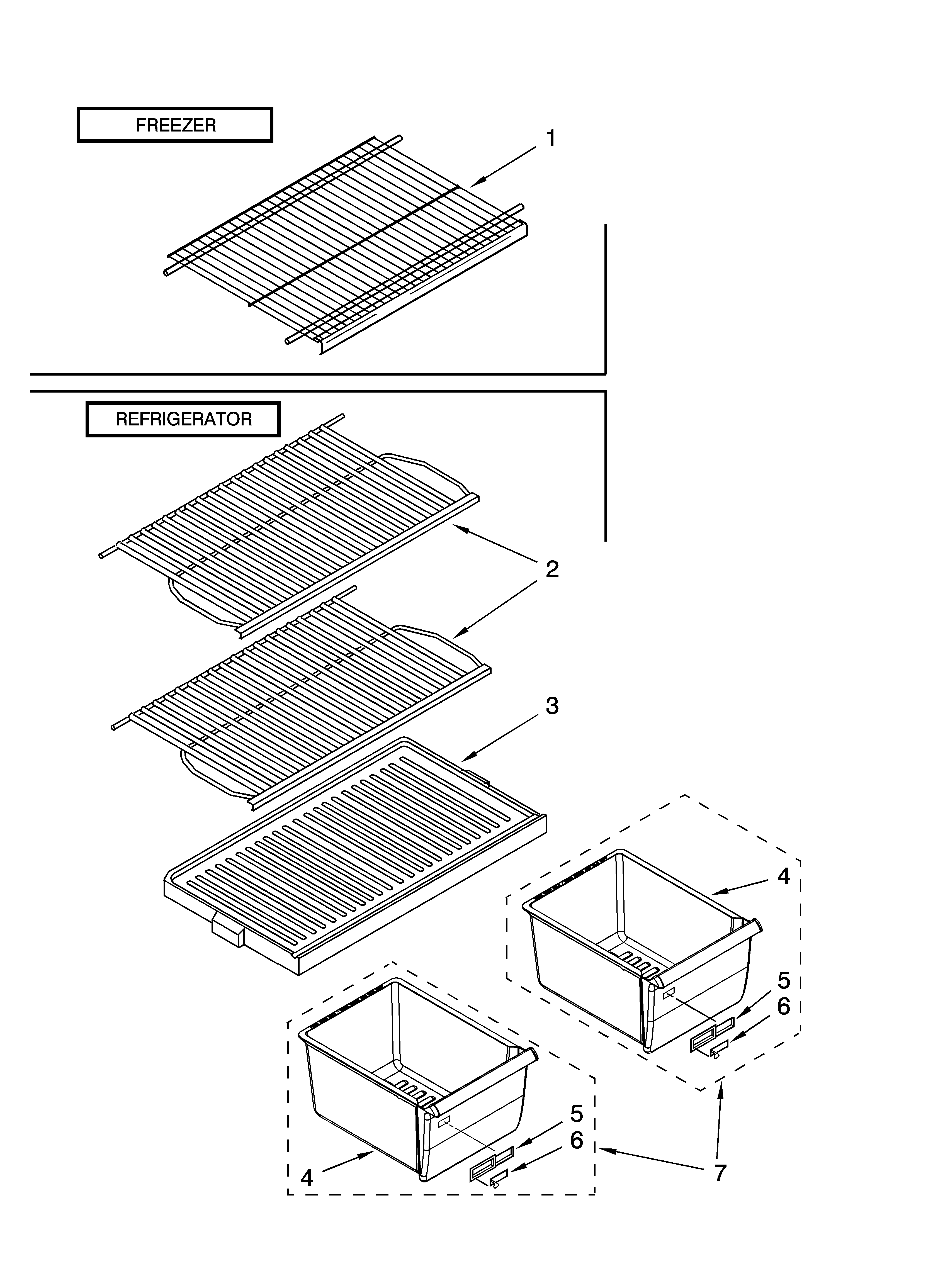 Shelf parts, optional parts (not included)