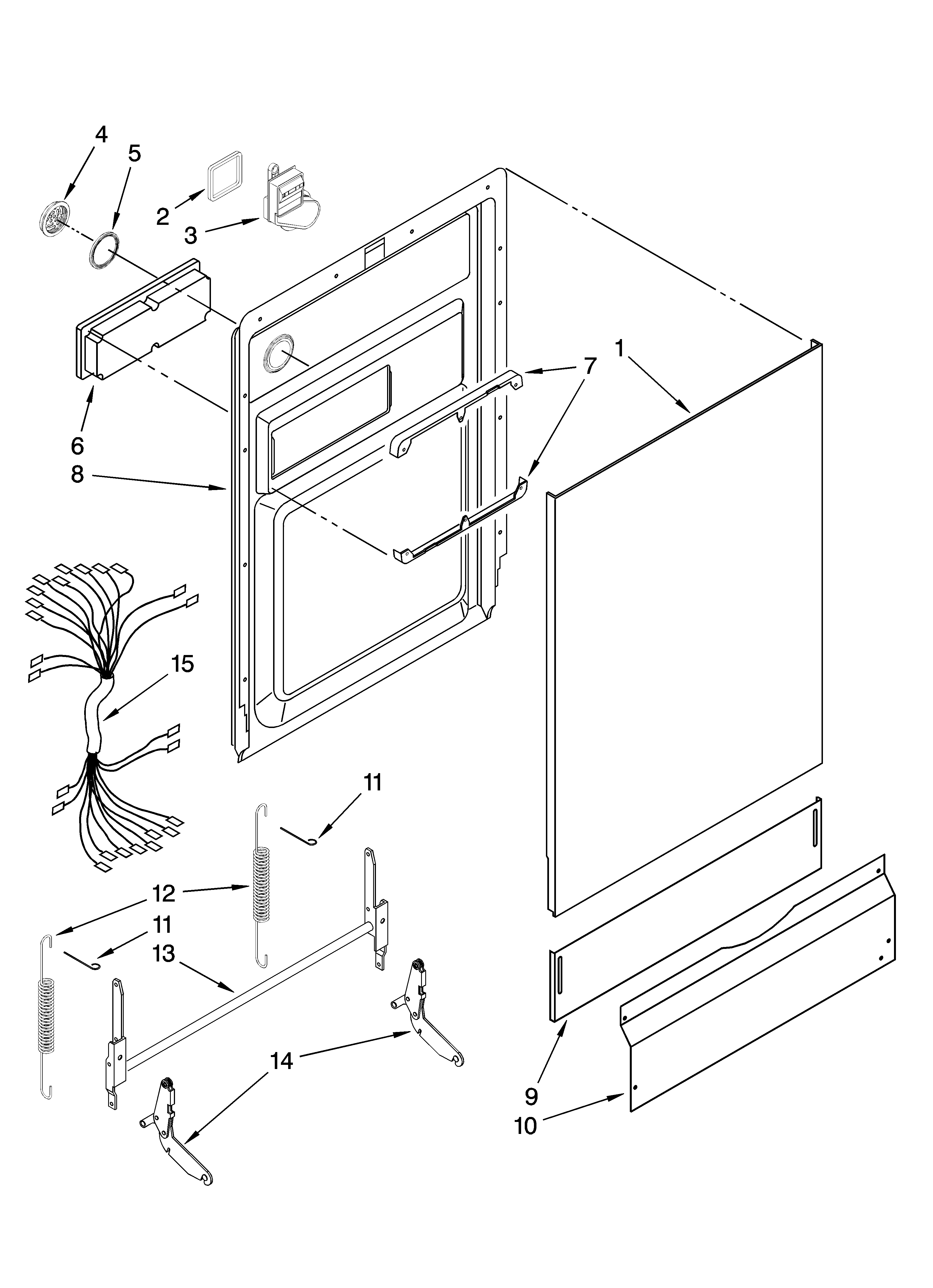 Door and toe panel parts