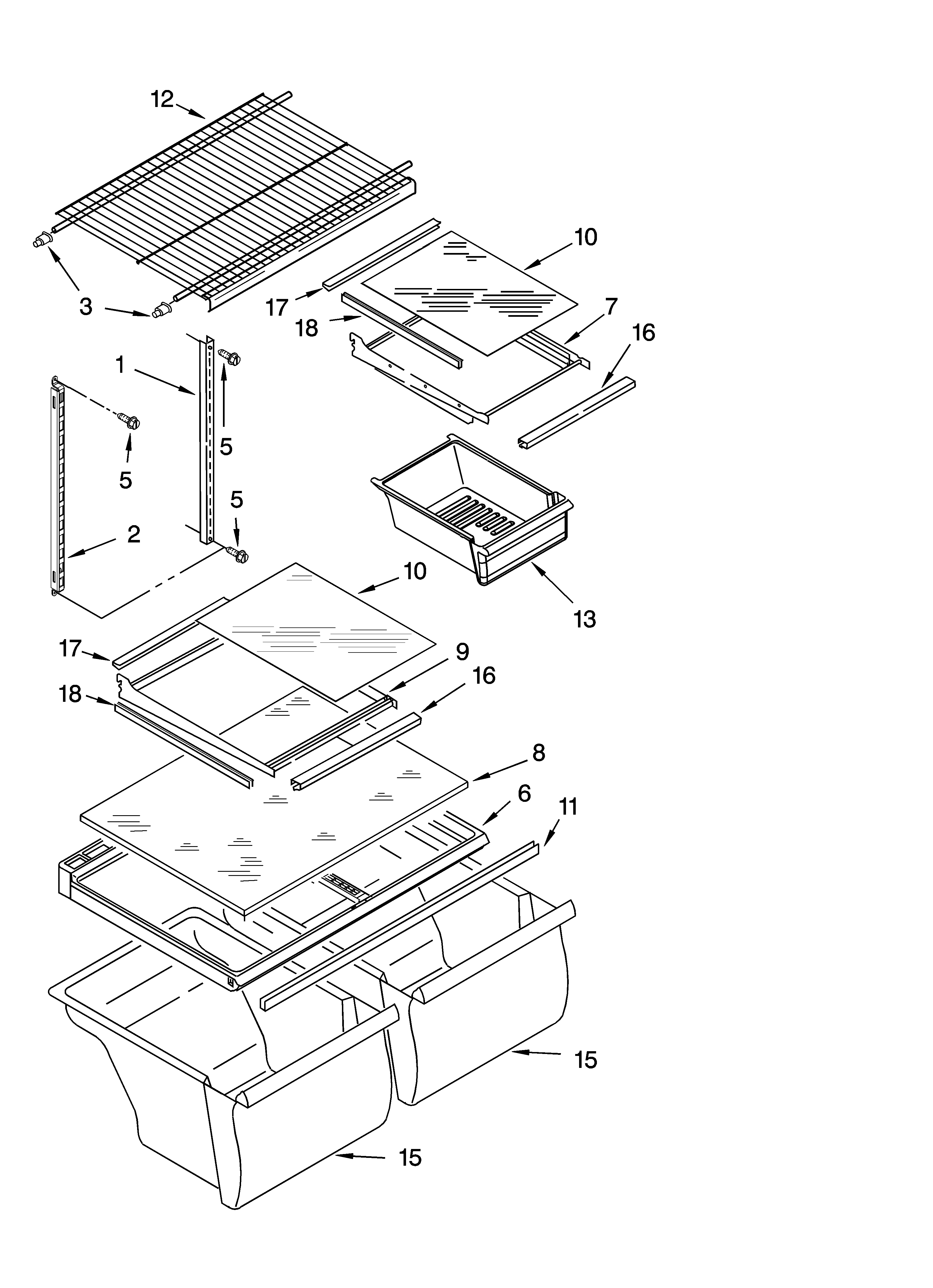 Shelf parts, optional parts