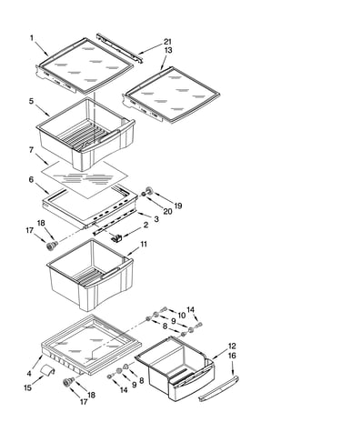 Refrigerator shelf parts