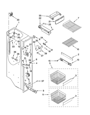 Freezer liner parts