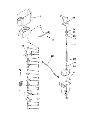 Motor and ice container parts