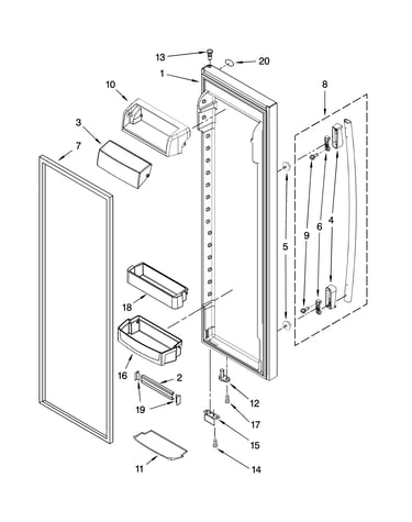 Refrigerator door parts