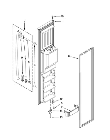 Freezer door parts