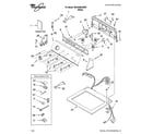 Whirlpool 3RLEQ8033SW0 top and console parts diagram