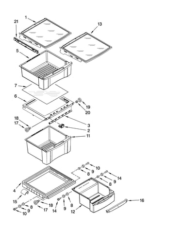 Refrigerator shelf parts
