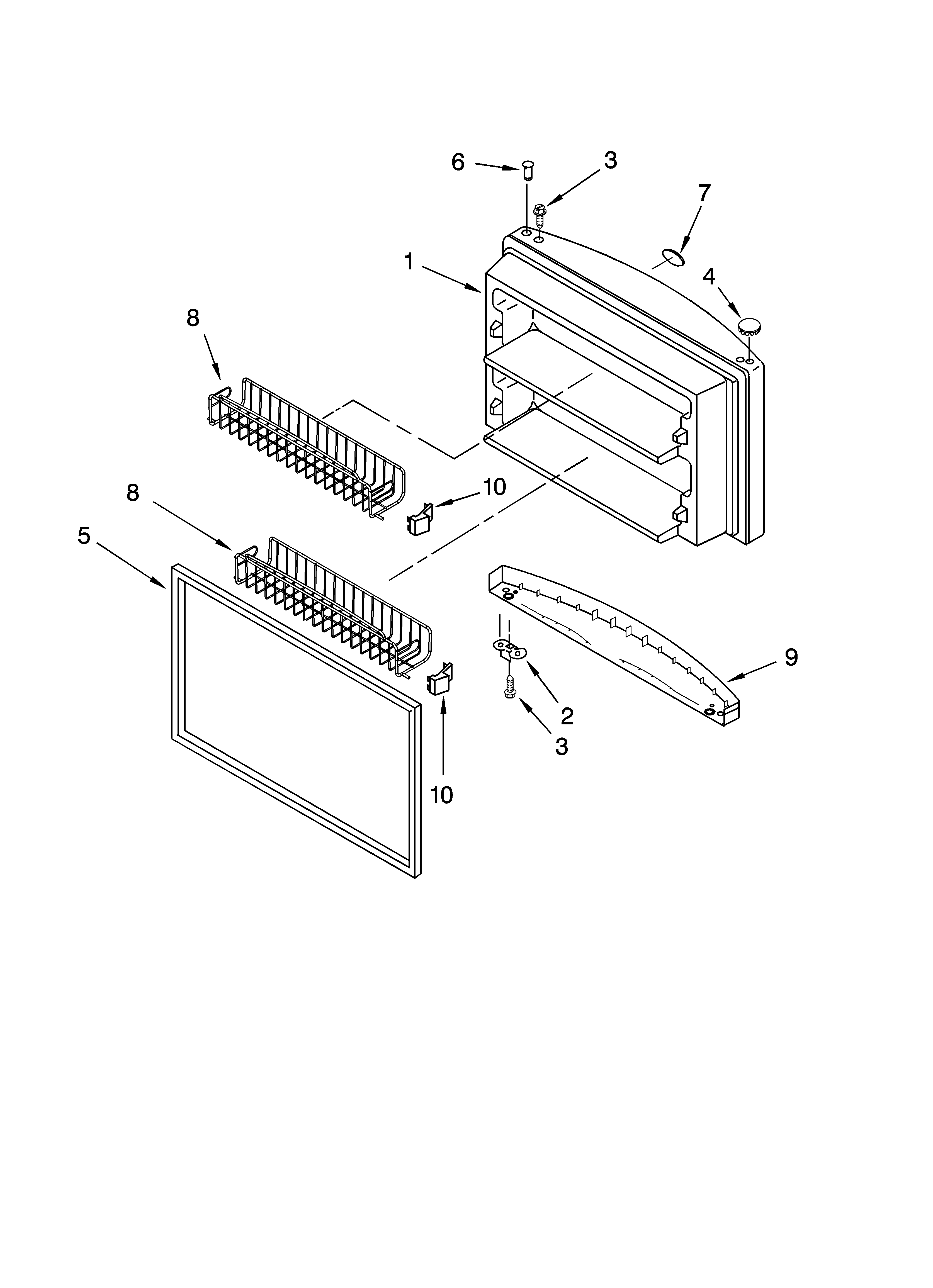 Freezer door parts