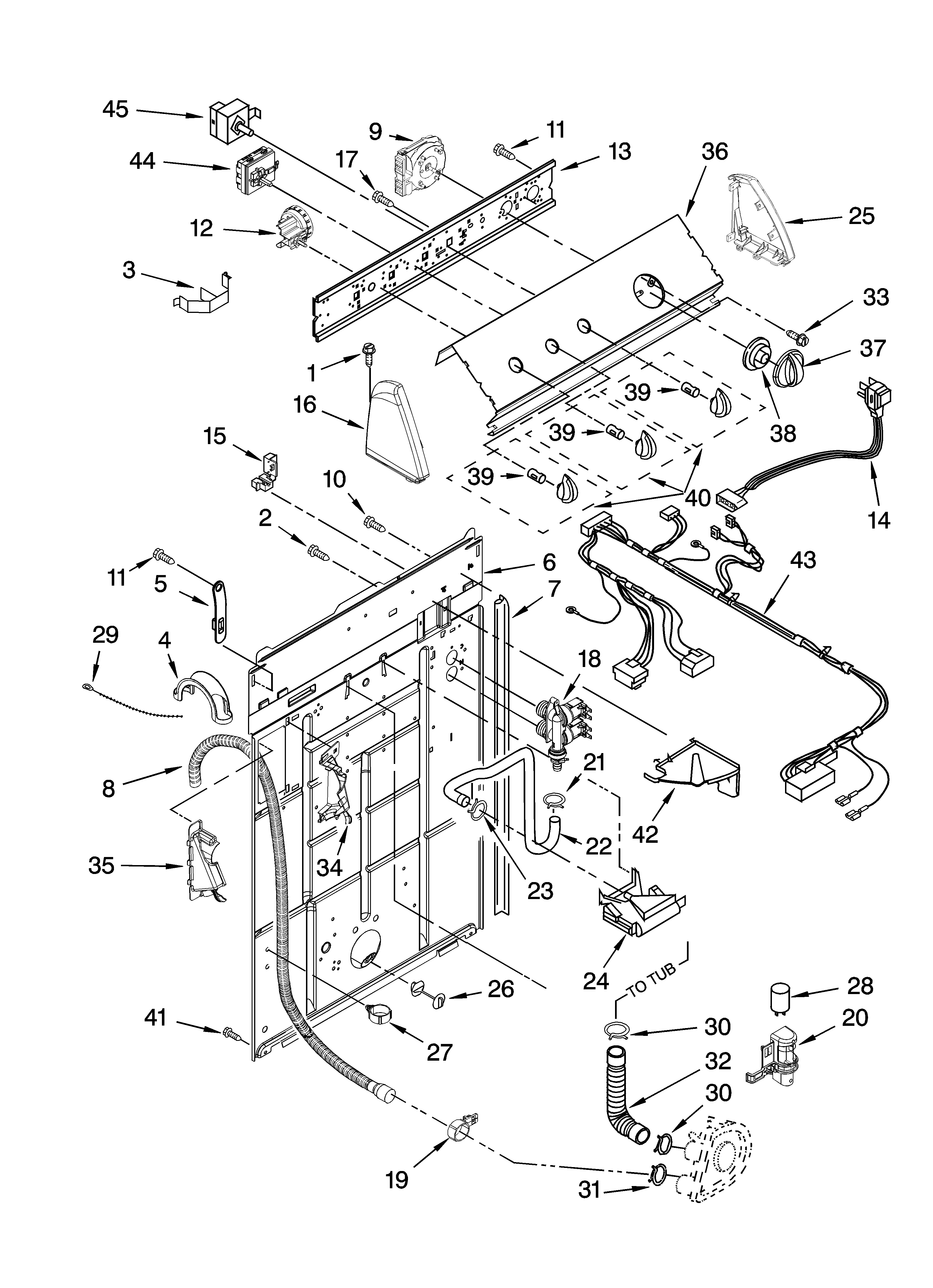 Controls and rear panel parts