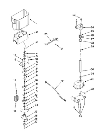 Motor and ice container parts