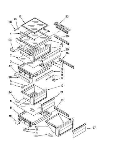 Refrigerator shelf parts