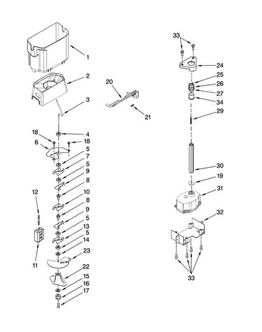 Motor and ice container parts