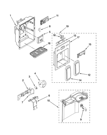 Dispenser front parts