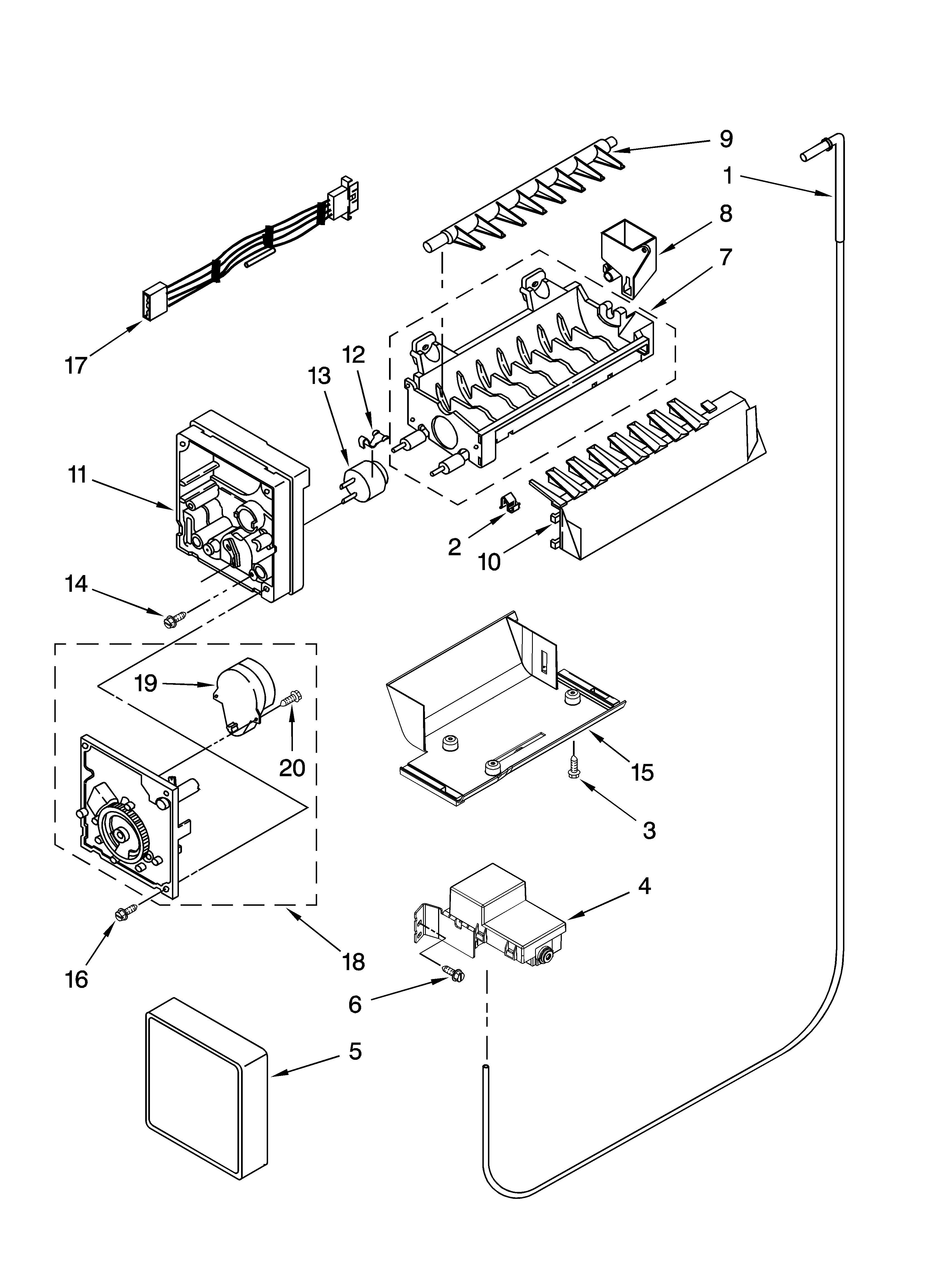 Icemaker parts, optional parts (not included)