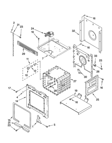 Upper oven parts