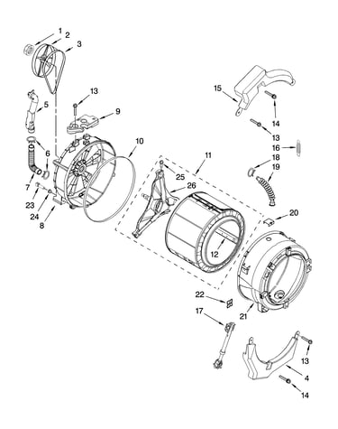 Tub and basket parts, optional parts (not included)