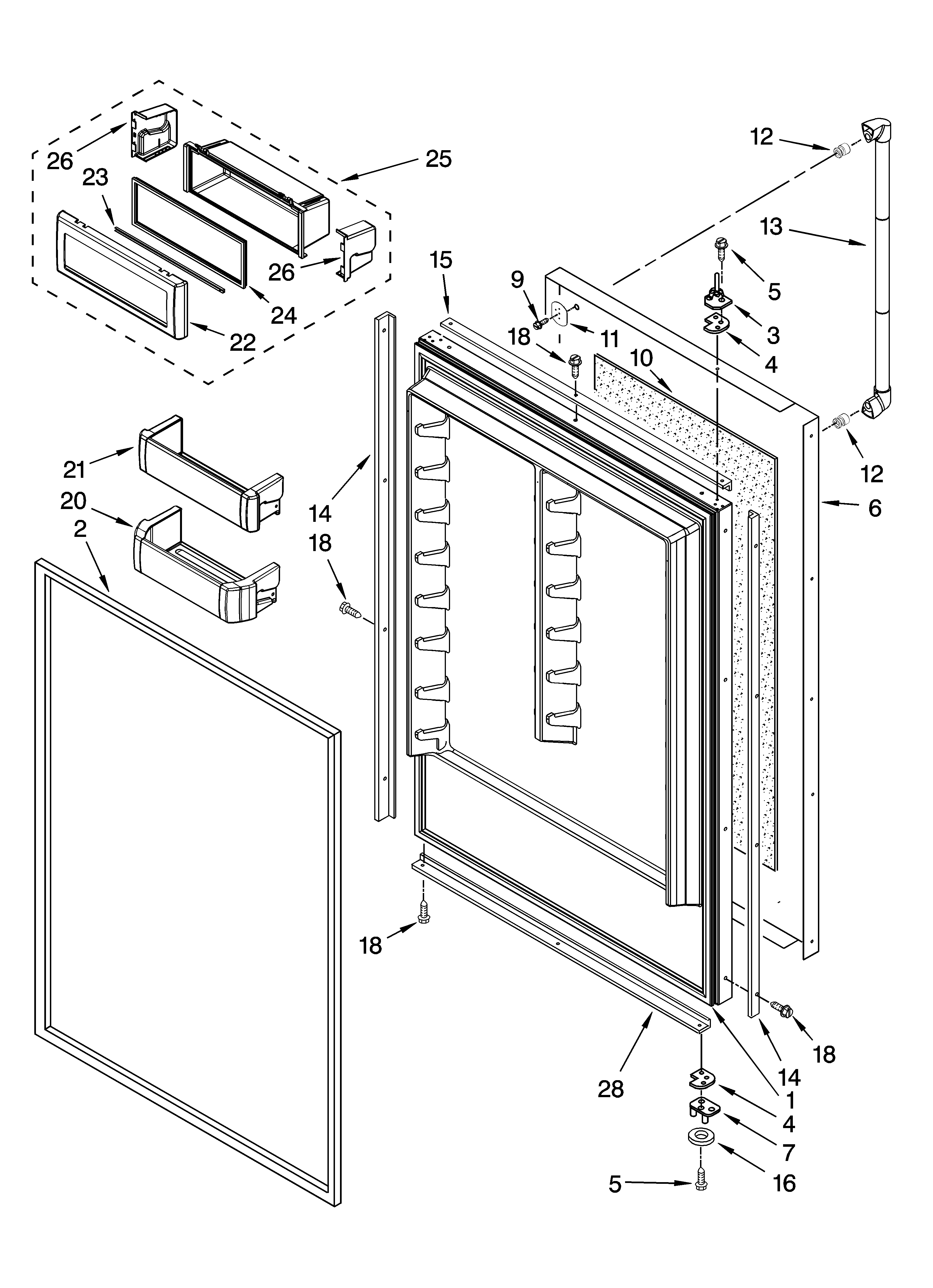 Refrigerator door parts