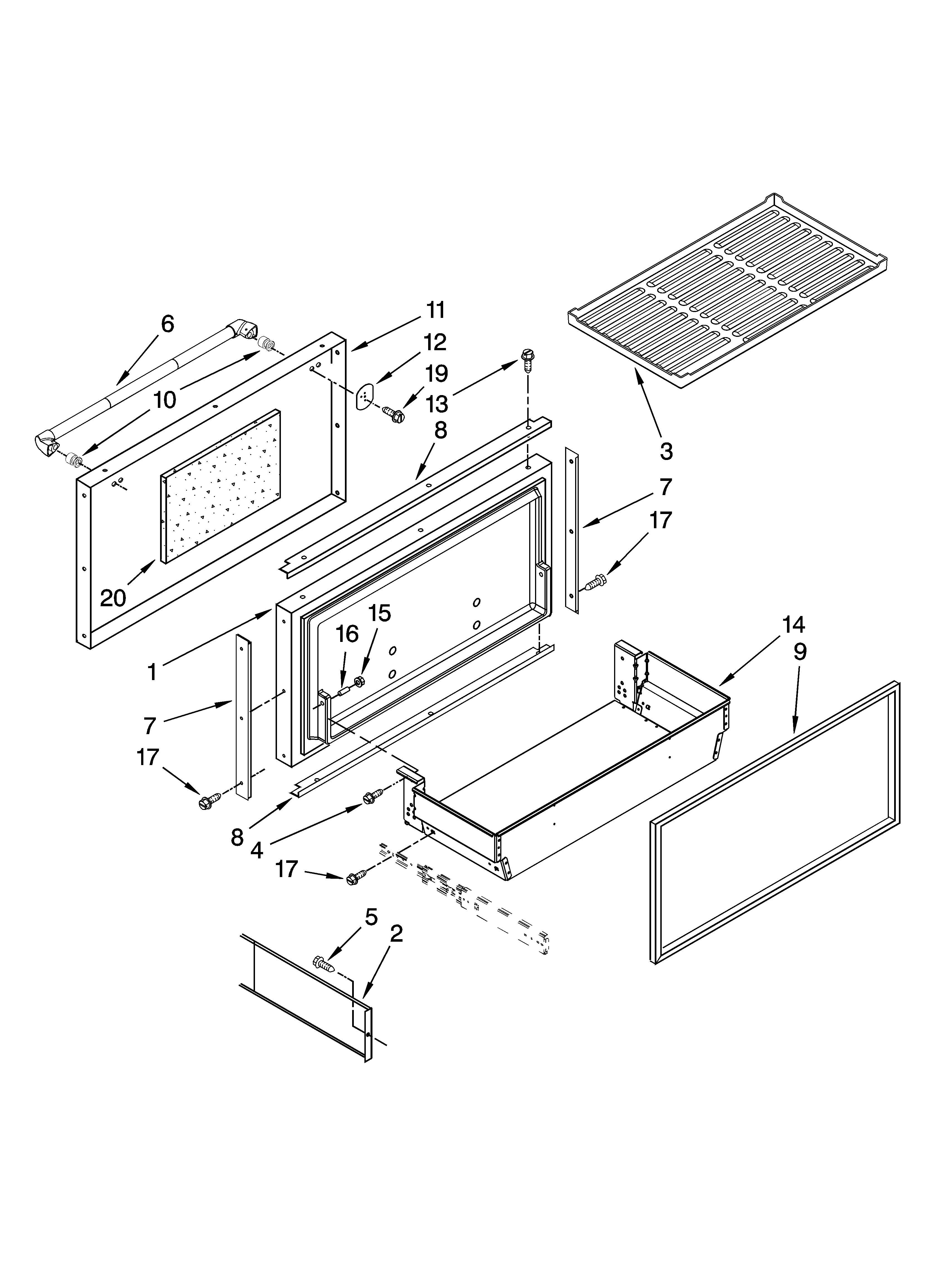 Freezer door and basket parts